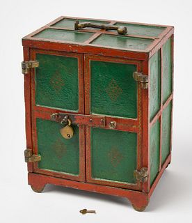 Green and Red Painted Safe
