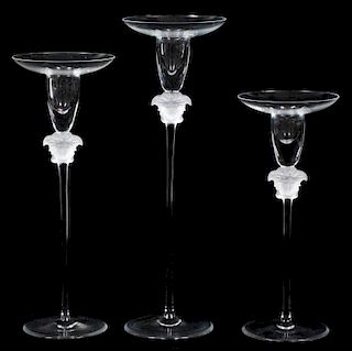 GIANNI VERSACE FOR ROSENTHAL CRYSTAL CANDLESTICKS