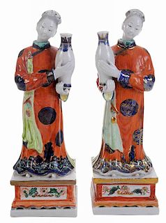 Pair Painted Porcelain Figures as