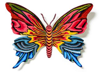 Patricia Govezensky- Original Painting on Cutout Steel "Butterfly CCLXXII"