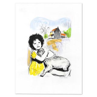 David Shalev (1934-2018), "My Best Friend" Hand Colored Limited Edition Lithograph, Numbered and Hand Signed with Letter of Authenticity.
