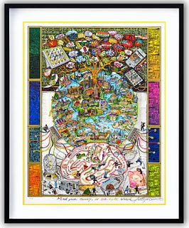 Charles Fazzino- 3D Construction Silkscreen Serigraph "Mind Your Money…In Our Digital Age"
