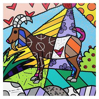 Britto, "Capricorn" Hand Signed Limited Edition Giclee on Canvas; Authenticated.