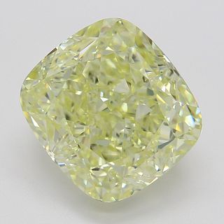 4.06 ct, Natural Fancy Light Yellow Even Color, IF, Cushion cut Diamond (GIA Graded), Appraised Value: $118,000 
