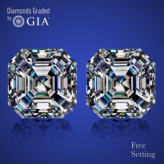 8.03 carat diamond pair Square Emerald cut Diamond GIA Graded 1) 4.02 ct, Color E, VVS2 2) 4.01 ct, Color F, VS1 . Appraised Value: $767,800 