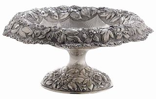Stieff Rose Repousse Sterling Footed Bowl
