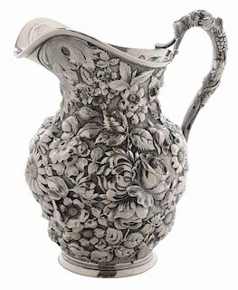 Stieff Rose Repousse Sterling Water Pitcher