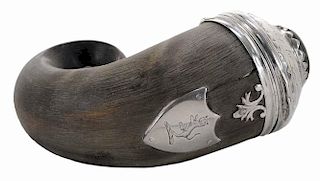 Silver Mounted Horn Snuff Mull