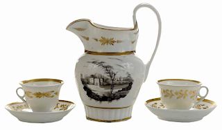 Tucker Porcelain Pitcher with Two Cups