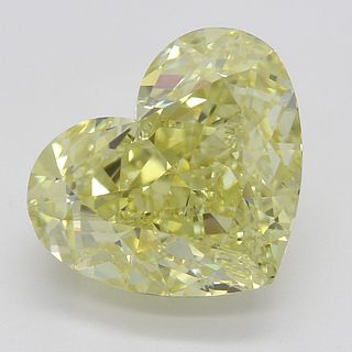 4.53 ct, Natural Fancy Yellow Even Color, IF, Heart cut Diamond (GIA Graded), Appraised Value: $202,400 