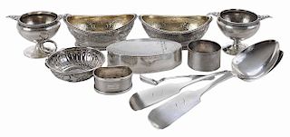 Eleven Pieces Silver Table Items