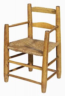 Early American Rush Seat Armchair
