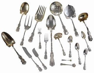 Whiting Louis XV Sterling Flatware, 199 Pieces