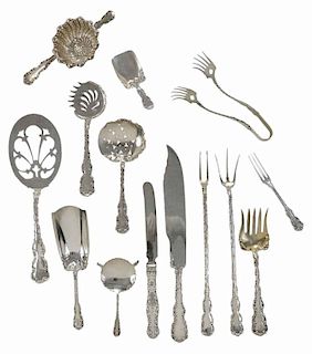 Whiting Louis XV Sterling Flatware, 92 Pieces