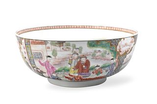 Chinese Canton Enameled Punch Bowl w/ Figures