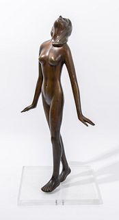 Victor Salmones Female Figure Bronze Sculpture