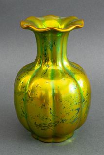 Zsolnay Hungary Eosin Iridescent Pottery Vase