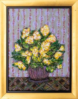 Kayo Lennar 'Floral Still Life' Oil on Canvas