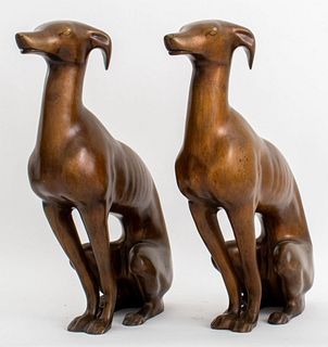 Victor Salmones Greyhound Gilt Bronze Sculpture, 2