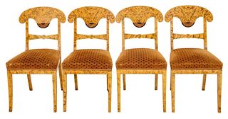 Scandinavian Biedermeier Revival Side Chairs, 4