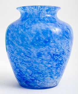 Carder Steuben Blue Cluthra Glass Vase