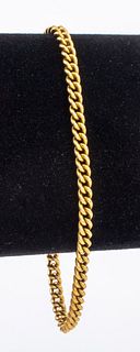 18K Yellow Gold Curb Chain Link Bracelet
