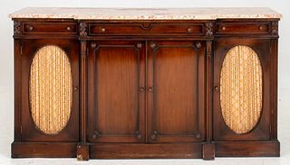 George III Style Marble Topped Mahogany Buffet