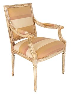 Italian Neoclassical Style Silvered Armchair