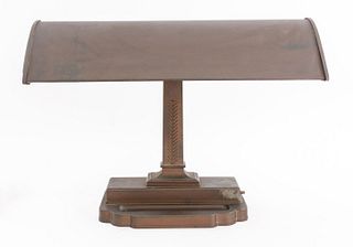 Art Deco Patinated Metal Desk Lamp