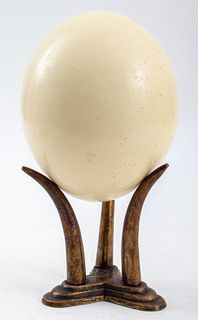 Ostrich Egg on Gilt Bronze Stand