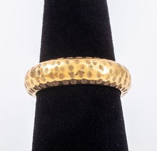 Modern Italian 14K Yellow Gold Hollow Ring