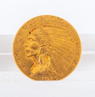 United States 1913 Quarter Eagle $2 1/2 Gold Coin