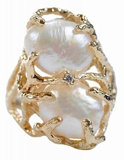 14kt. and Baroque Pearl Ring