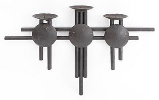 Modernist Wall Mounted Metal Candle Holder