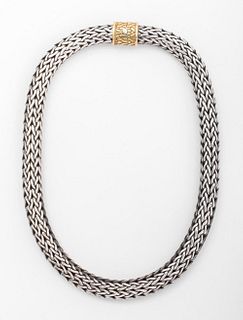 John Hardy 18K & Sterling Wheat Chain Necklace