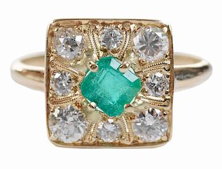 14kt., Emerald and Diamond Ring