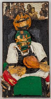 Mary Jo Schwalbach "Mask and Mitt" Assemblage