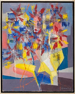 Umana Abstract Cubist Oil on Canvas, 1960