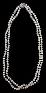 14kt. Double Strand Pearl Necklace