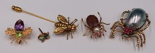 JEWELRY. (4) Assorted 14kt Gold Bug Brooches.