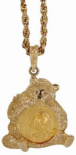 14kt. Chinese Coin Pendant
