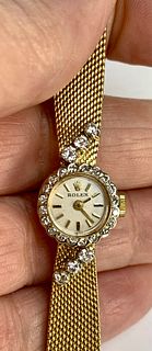 Rolex 14K YG Ladies Diamond Watch