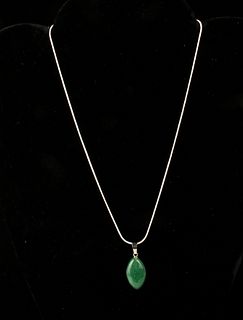 JADE PENDANT NECKLACE ON STERLING CHAIN