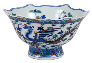 Wucai Porcelain Phoenix Bowl