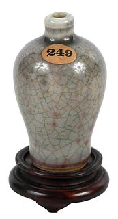 Chinese Gray Crackle Porcelain Miniature Vase