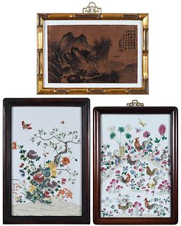 Group of Three Chinese Porcelain Plaques