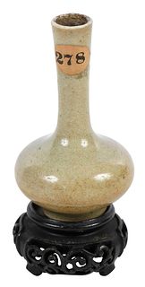 Chinese Porcelain Miniature Bottle Vase with Stand