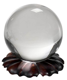 Chinese Rock Crystal Sphere with Stand