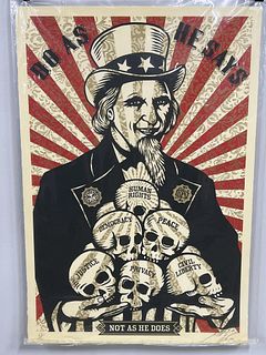 SHEPARD FAIREY SIGNED NUMBERED UNCLE SAM PRINT