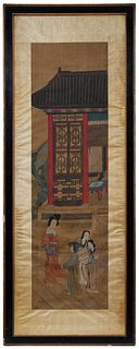 Large Framed Chinese Painting on Silk
